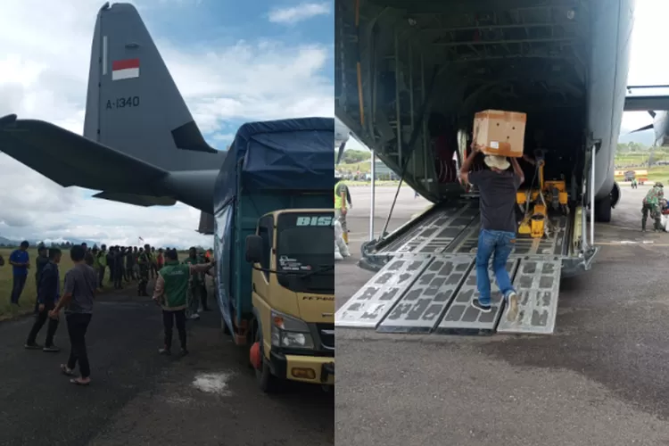 Cabai dari Kabupaten Bener Meriah saat dinailkan ke Pesawat Hercules milik TNI di Bandara Rembele Bener Meriah menuju Medan Sumatwra Utara, Rabu (17/12). Realitiasonline.id/ ADI