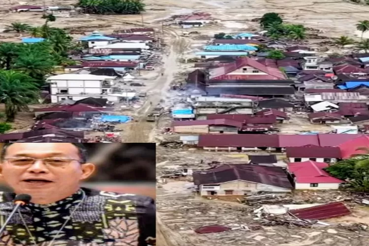 Bupati Tapsel Gus Irawan Pasaribu saat melaporkan kondisi.banjir bandang Batangtoru beberapa waktu lalu.  (Realitasonline.id / Ist)