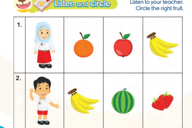 'Listen And Circle' Kunci Jawaban Bahasa Inggris Kelas 1 SD Unit 13 ...