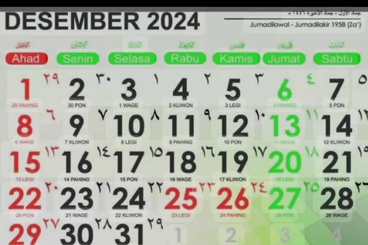 Kalender Desember 2024