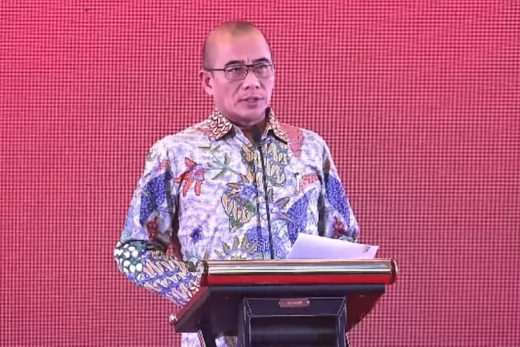 Ketua KPU RI, Hasyim Asy'ari dalam sambutannya mengatakan petugas KPPS Pada pemilu 2024 sangat penting perannya sebagai penyelenggara pemilu (Pmjnews.com)