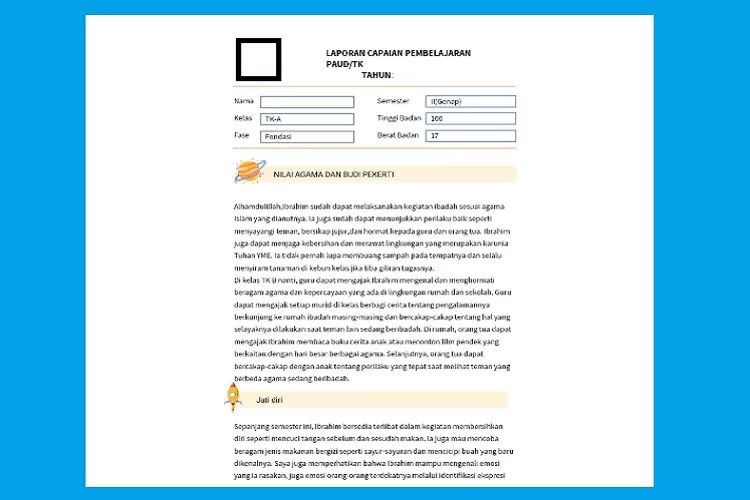 LINK PDF Contoh Narasi Raport TK Kurikulum Merdeka Semester 2 Download ...