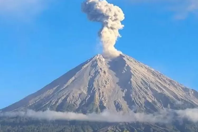 Ilustrasi Gunung Semeru yang erupsi