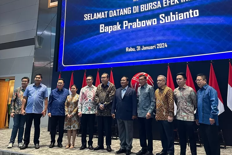 Prabowo Datang ke Acara Trimegah dan Kunjungi Bursa Efek; IHSG Hijau, Naik 0.22 Persen (Ist)