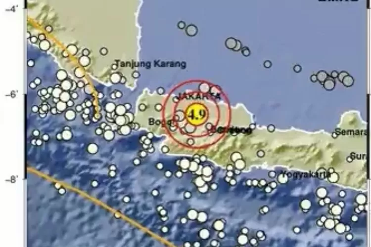 Gempa magnitudo 4,9 guncang Bekasi, kedalaman 10 km, terasa hingga Bogor (BMKG)