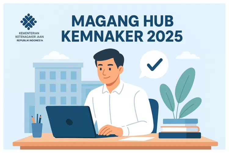 Ilustrasi peserta program Magang Hub Kemnaker 2025 yang mengikuti pelatihan di perusahaan mitra industri.