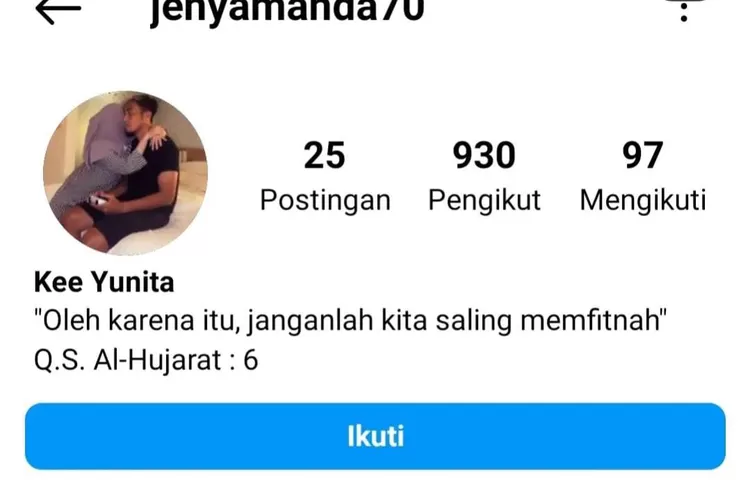 Akun Kee Yunita, berfoto dengan Gunawan Dwi Cahyo