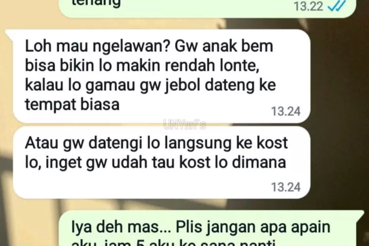Anggota BEM UNY Diduga Lecehkan Mahasiswa Baru (akun X @UNYmfs)