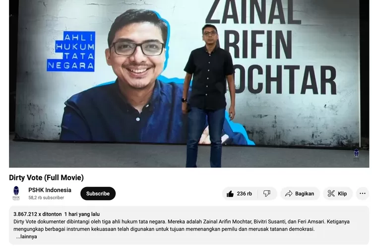 Zainal Arifin Mochtar (tangkapan layar)