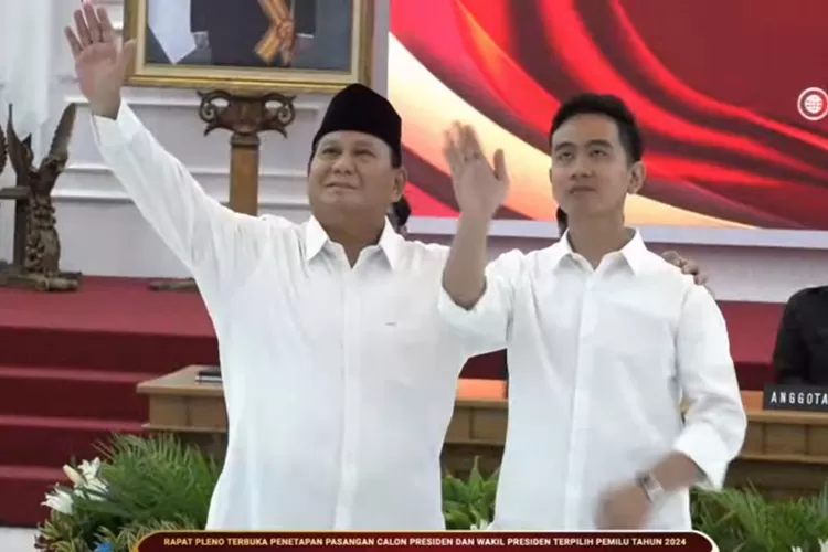 Prabowo Subianto dan Gibran (Tangkapan Layar YouTube KPU)