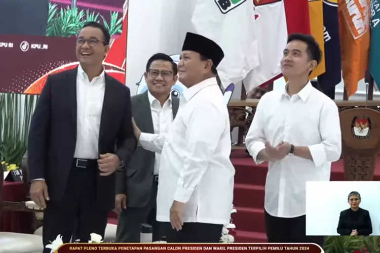 Hadir di Acara Penetapan Pasangan Capres-Cawapres Terpilih, Anies-Muhaimin Tunjukkan Sikap Kenegarawanan (Tangkapan layar YouTube KPU)