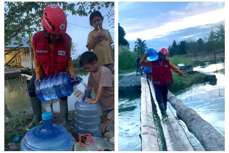 Demi Kemanusiaan, Relawan PMI Lutra Salurkan Bantuan untuk Korban Banjir di Desa Lawewe, Baebunta Selatan (Dok. LHR)