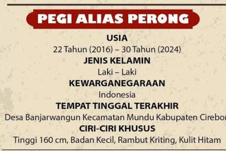 DPO kasus Vina, Pegi alias Perong