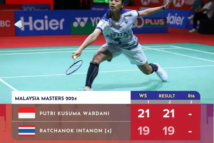Putri Kusuma Wardani melaju ke perempat final Malaysia Masters 2024 setelah kalahkan Ratchanok Intanon dari Thailand di babak 16 besar, Kamis (23/5/2024) (PBSI)