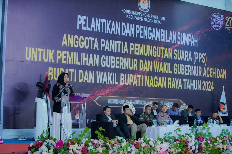 KIP Nagan Raya Aceh melantik PPS untuk Pilkada 2024. (Desta)