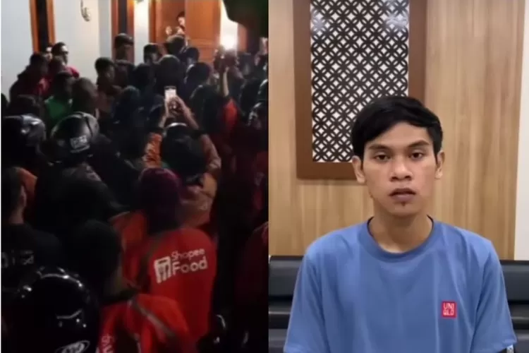 Potret &lsquo;mas pelayaran&rsquo; (kanan) yang diduga telah lakukan penganiayaan pada salah satu driver makanan online minta maaf.  ((Instagram/merapi_uncover))