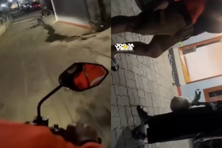 Rekaman detik-detik driver online di Sleman, Yogyakarta yang diduga dianiaya pelanggan saat antar pesanan makanan. ((X.com/@Heraloebss))