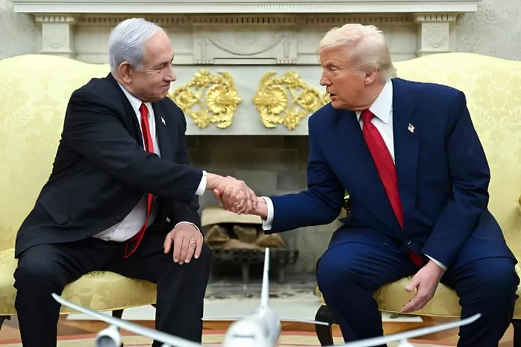 PM Israel, Benjamin Netanyahu (kiri) dan Presiden AS, Donald Trump (kanan).  ((Instagram.com/@b.netanyahu))