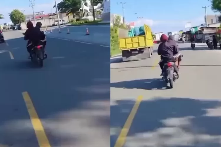 Tangkapan layar video aksi kejar-kejaran antara warga dengan terduga pencuri kambing.  ((Instagram/feedgramindo))