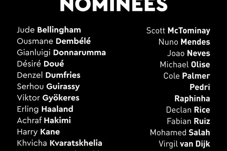 Daftar nama calon peraih penghargaan Ballon d'Or 2025 (X@ballondor)