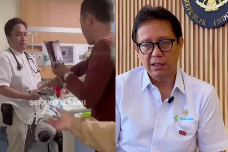 Menkes Budi Gunadi Sadikin kecam aksi kekerasan keluarga pasien kepada dokter Syahpri di RSUD Sekayu, Musi Banyuasin, Sumatera Selatan.  ((Instagram/sekayuterkini - Instagram/bgsadikin))