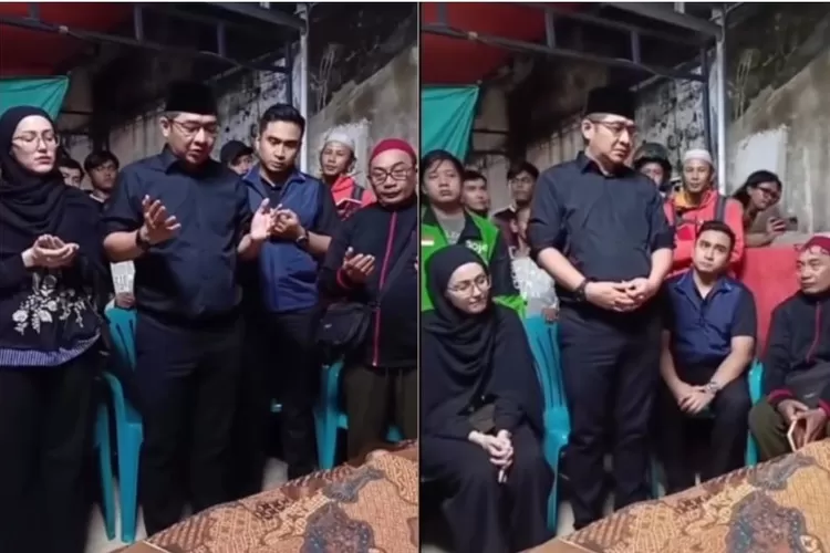 Anggota DPR RI sekaligus musisi, Sigit Purnomo atau Pasha Ungu bersama istrinya melayat ke rumah duka driver ojol yang tewas dilindas rantas Brimob ( (Instagram/adeliapasha))