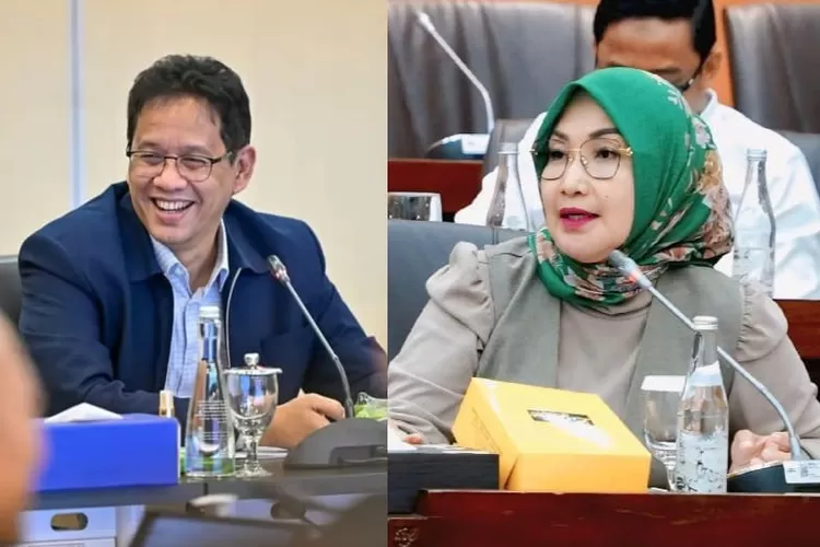 Anggota DPR RI, Imas Aan Ubudiyah (kanan), dukung langkah Menkeu Purbaya (kiri) soal pelarangan impor pakaian bekas.  ((Instagram/purbayayudhi_official - dpr.go.id))
