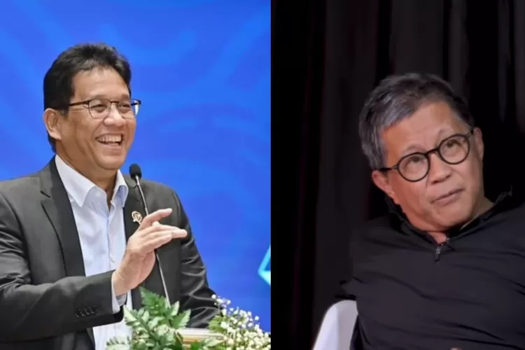 Rocky Gerung (kanan) kritisi Menkeu Purbaya soal penyesuaian anggaran transfer ke daerah.  ((Instagram/purbayayudhi_official - YouTube/Pandji Pragiwaksono))