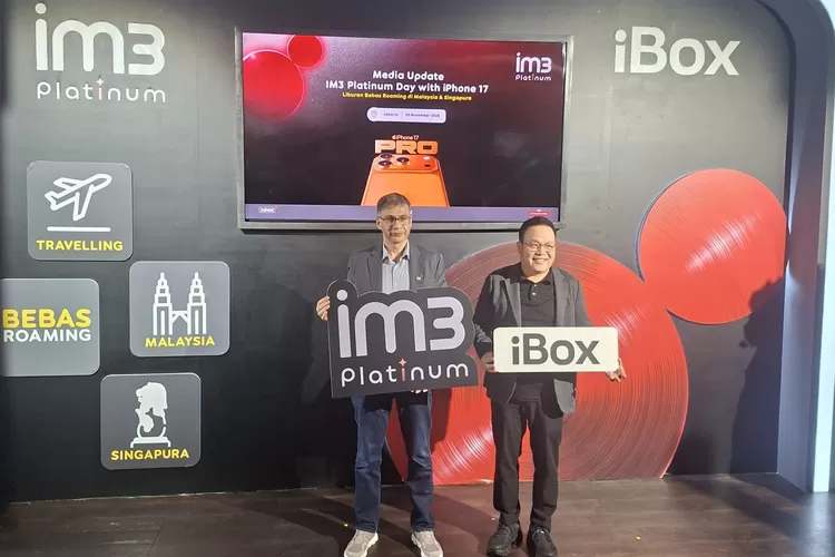 IM3 luncurkan bundling iPhone 17 dengan fitur bebas roaming Malaysia&ndash;Singapura serta promo eksklusif di IM3 Platinum Day Central Park. ((Dok))