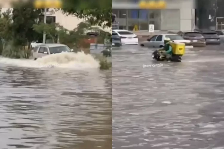 Menyoroti insiden banjir bandang yang melanda wilayah pesisir Jeddah, Arab Saudi.  ((Instagram.com/@warungjurnalis))