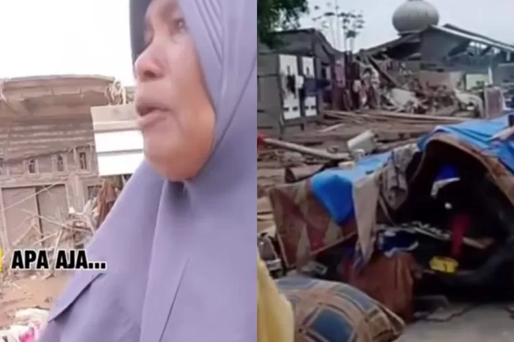 Pengungsi di Aceh Tamiang yang meminta bantuan mukena untuk salat.  ( (TikTok/zaits_bf))
