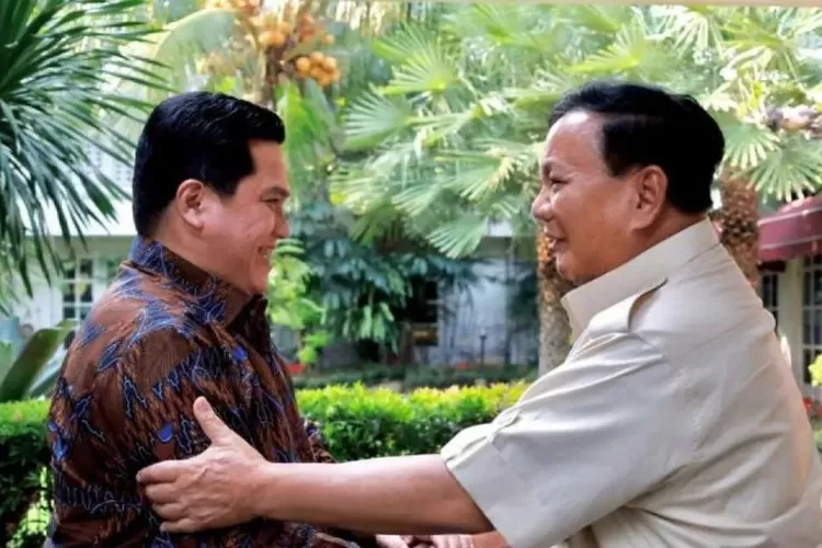 Erck Thohir (kiri) dan Bacapres Prabowo Subianto (kanan)  (rri.go.id)
