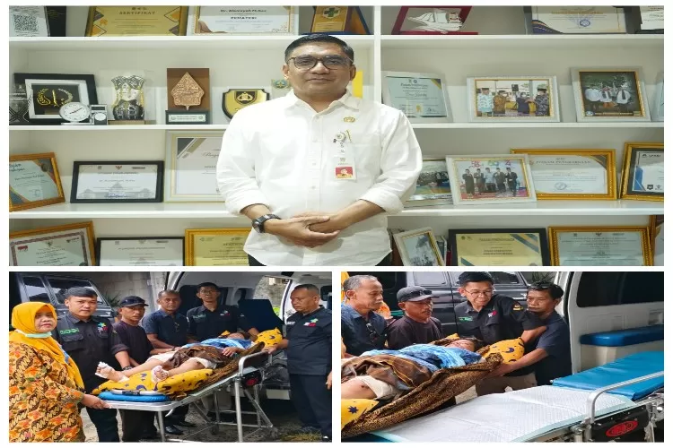 Kadinkes Kab Bekasi dr Alamsyah (atas), Indah saat dibawa ke RSUD untuk perawatan