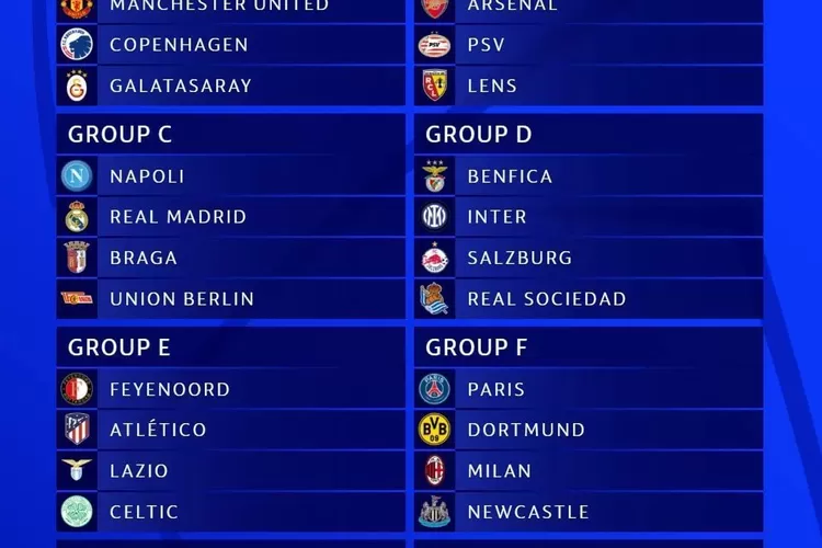 Jadwal Pertandingan Fase Grup Liga Champions 2023-2024 (Instagram @ligachampions_official)