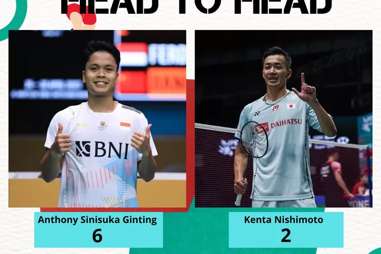 Terbaru! Head to Head Anthony Sinisuka Ginting Vs Kenta Nishimoto, Terakhir di Hongkong Open 2023 (enampagi.id)