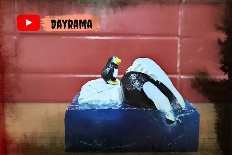 Cara membuat Diorama bertema paus pembunuh memangsa pinguin  (Urban Media)
