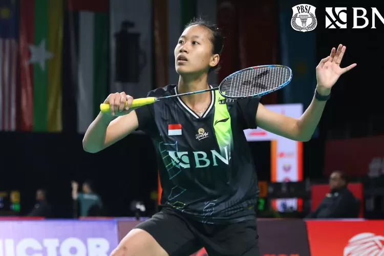 Tunggal Putri Indonesia Putri KW menjadi pembuka kemenangan atas Malaysia dengan skor 3-0. (Instagram @badminton.ina)