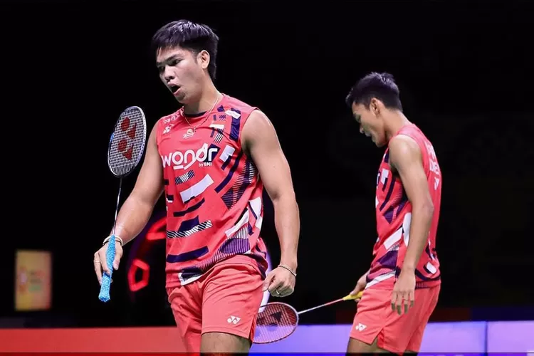 Pasangan ganda putra Indonesia Daniel Marthin/Muhammad Shohibul Fikri yang melaju ke final Thailand Masters 2025. (Instagram @badminton.ina)