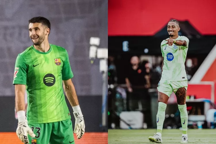 Barcelona harus rela kehilangan Joan Garcia (kiri) dan Raphinha (kanan) akibat mengalami cedera