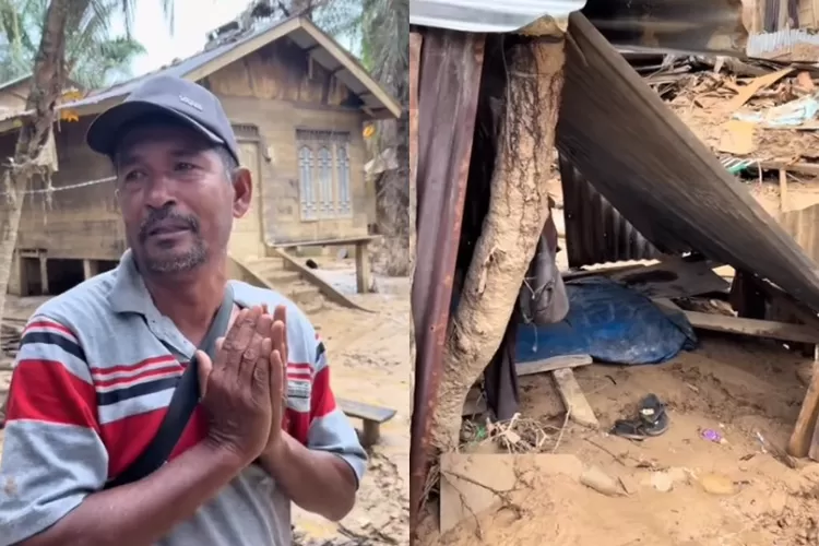 Menyoroti cerita pilu seorang pria di desa pedalaman Aceh Tamiang yang menjadi korban bencana banjir bandang. (TikTok.com/@gracefie)