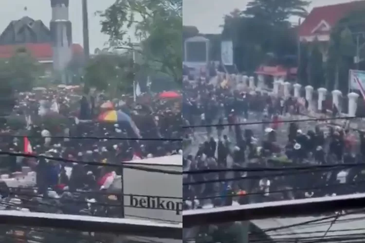 Kondisi demonstran usai ditembak gas air mata oleh polisi di demo Pati. (Foto: X /  @Jateng_Twit)