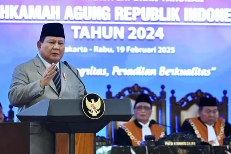 Presiden Prabowo Subianto menghadiri Sidang Istimewa Laporan Tahunan Mahkamah Agung Republik Indonesia Tahun 2024 yang digelar di Gedung Mahkamah Agung, Jakarta, pada Rabu, 19 Februari 2025. Foto/Ist.