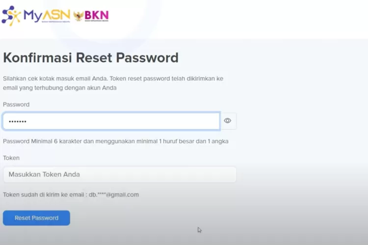 Langkah reset password aplikasi MyASN BKN terbaru. (Foto/YouTube.)