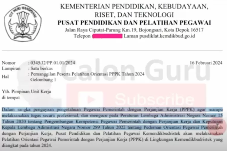 Informasi SE Kemendikbud untuk Calon PPPK P3K Guru, Nakes dan Teknis. (Foto/YouTube.)