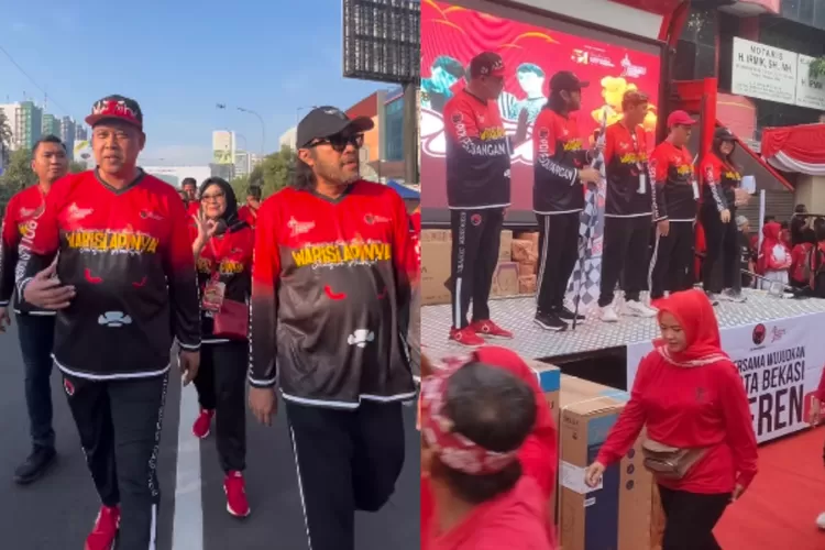 Jalan Sehat Bersama Tri Adhianto dan Ono Surono. (Foto/Istimewa.)
