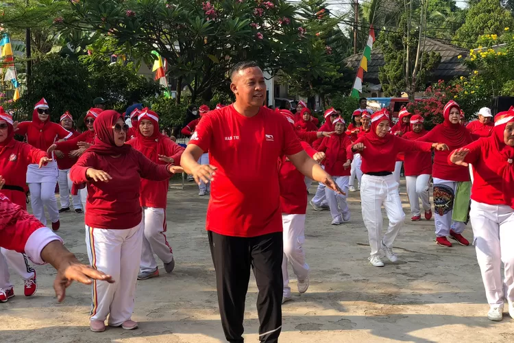 Tri Adhianto di Acara Pekan Sehat Taman Bumi Makmur. (Foto/Fajar Saputra.)