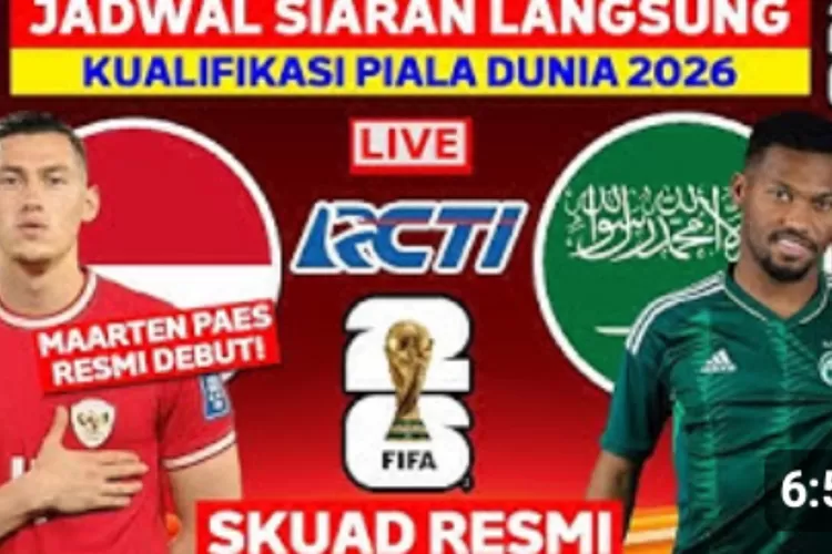 Streaming gratis Indonesia vs Arab Saudi di RCTI. (Foto/YOUTUBE.)