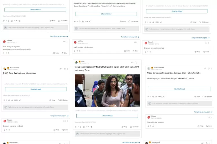 Komentar Gibran di akun kaskus Fufufafa. (Foto/Twitter.)