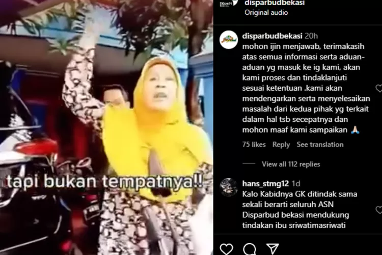 IG Disparbud Bekasi Digeruduk Netizen Minta ASN Intoleran Ditindak Tegas. (Foto/Instagram.)