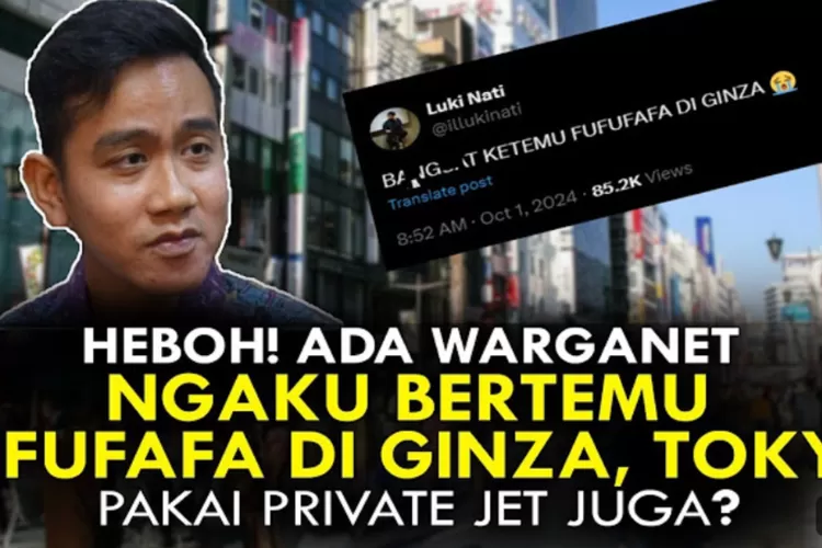 Benarkah Fufufafa Gibran ke Ginza Tokyo naik private jet. (Foto/YouTube.)